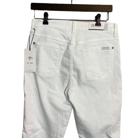 Seven for all mankind kick flare high waist white pink stripe 29 - Picture 7 of 13